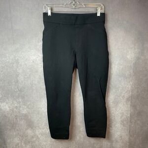 Spanx The Perfect Pant Womens Medium Petite Slim Straight Solid Black Pull On